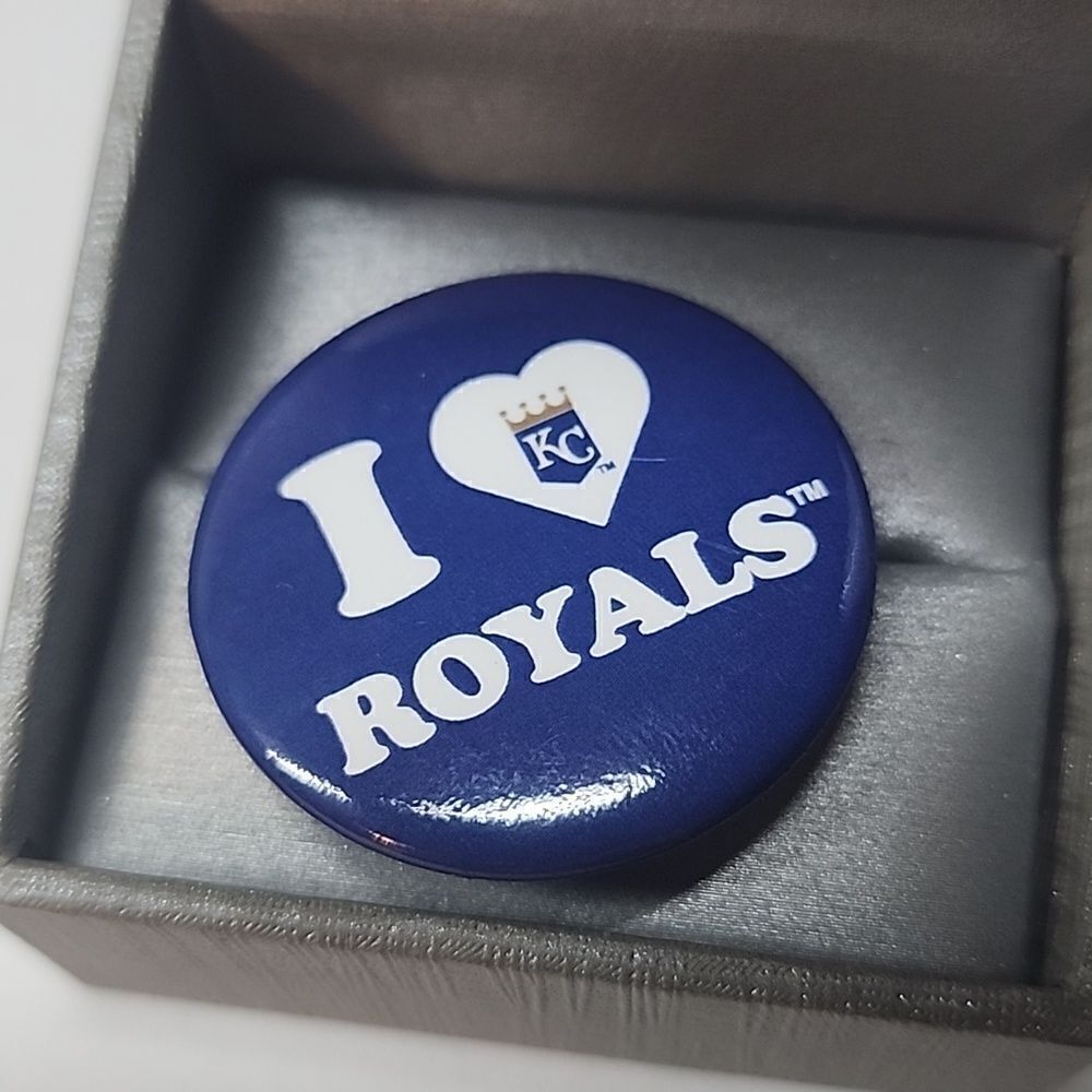 I Love Royals Heart Kansas City Royals Button Pin Brooch
